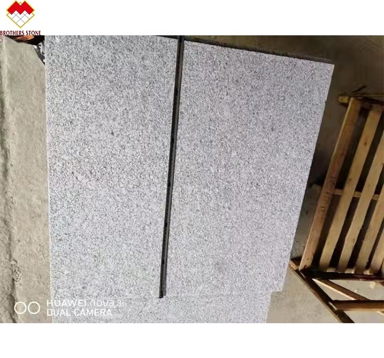 Cheap Chinese ash grey granite G603 slab flamed light grey granite step and riser