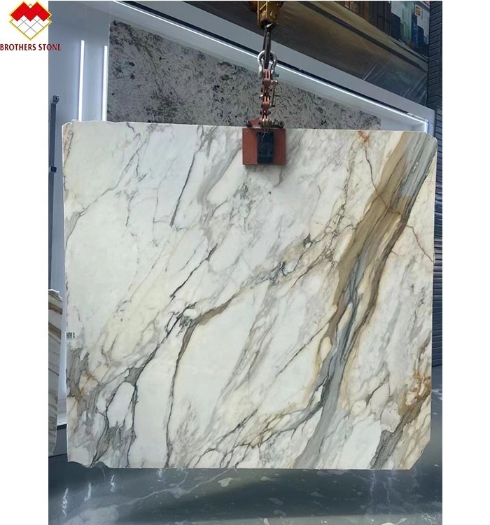 Italy Calacatta Gold/Borghini Marble Slabs Premium Quality for Modern Design for Table Top Island Countertop Stair Use