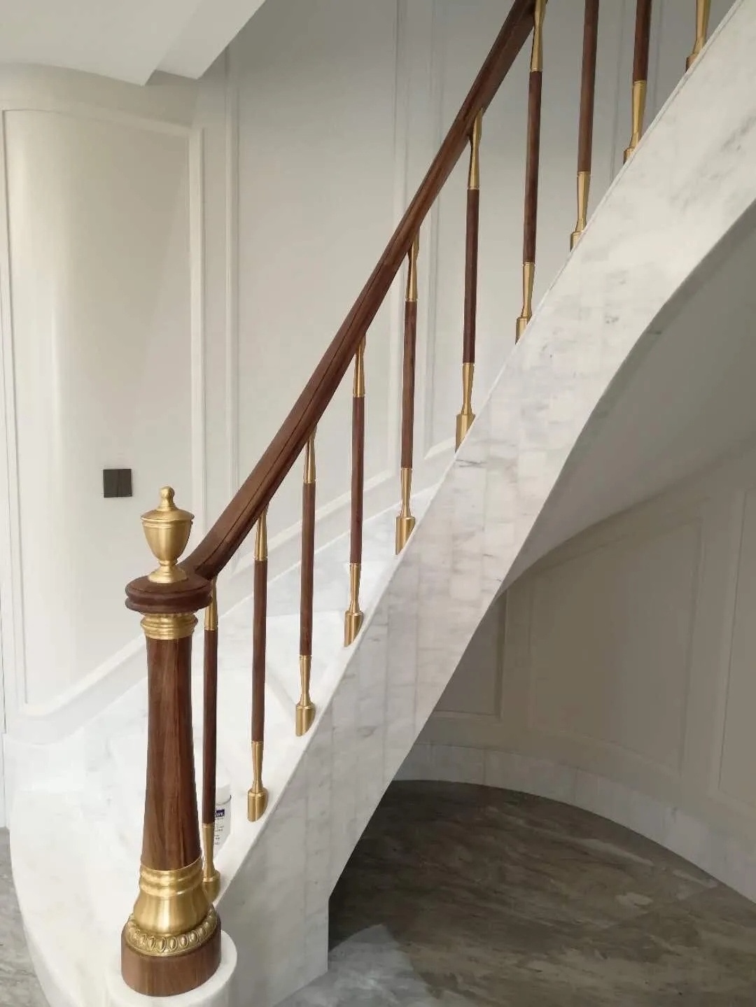 European Design Interior Eastern White Marble Carved Stair Treads And Risers white grey grains marble decorative stair stairs