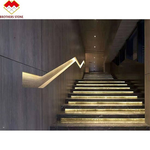 Project Natural Stone Anti-slip Marble Tile Stair Customized Marble Stair Step Cover