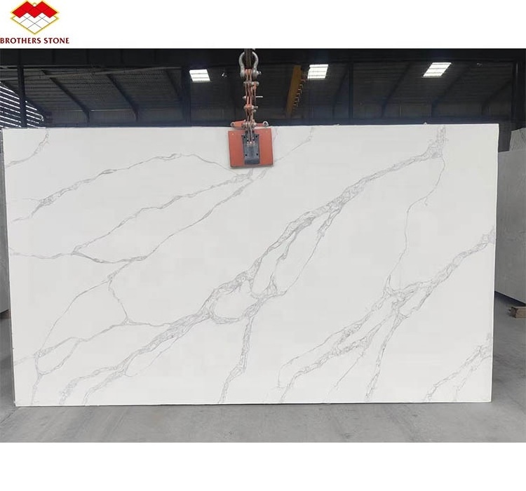 OEM/ODM Quartzo best quality calacatta white quartz stone slab artificial stones quartz countertops for kitchens