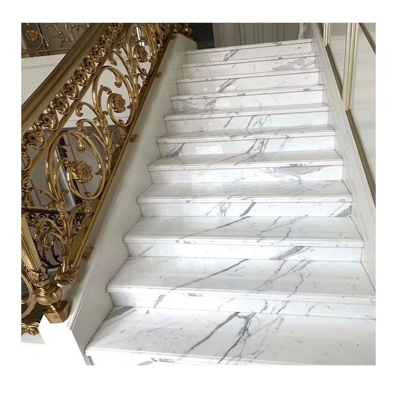 European Design Interior Marble Carved Stair Treads And Risers Italy white marble decorative stair stairs