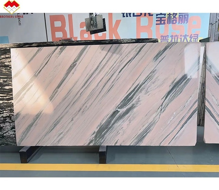 Italian Backlit Rosa Rosalia Aurora Pink Marble Tiles and Big Slab With Grey Vein Floor Wall Background for Dining