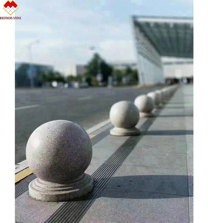 G603 grey granite barricade ball car stop polished surface parking barriers granite stone