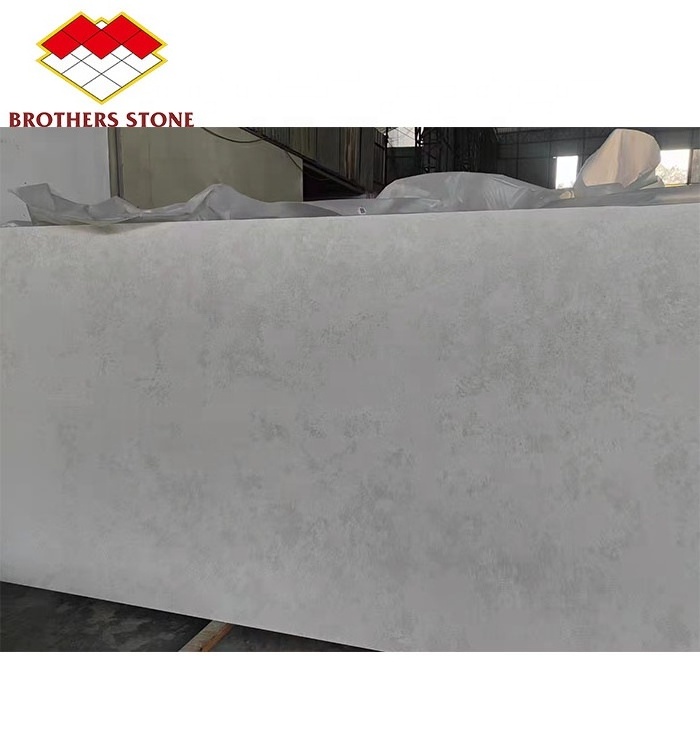 Grey Concrete Cement Quartz Slab Artificial Stone for Prefab Quartz Countertops Wall and Floor Flooring for Dining