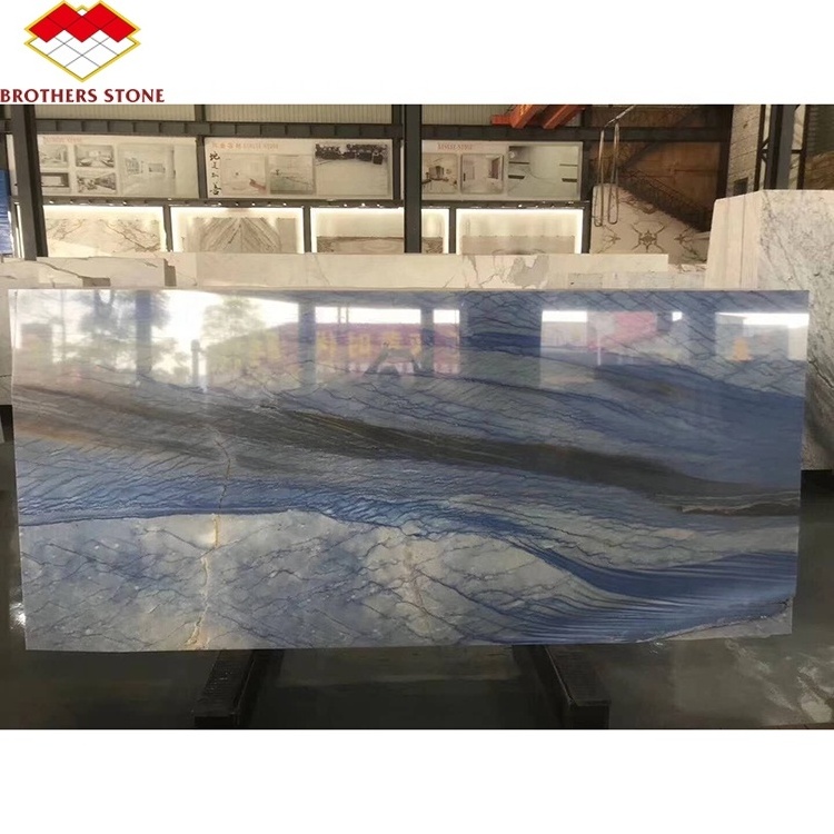 Wholesale  Blue Azul Macaubas Marble Slabs and Tiles White Marble Lava Rocks Stone Veneer