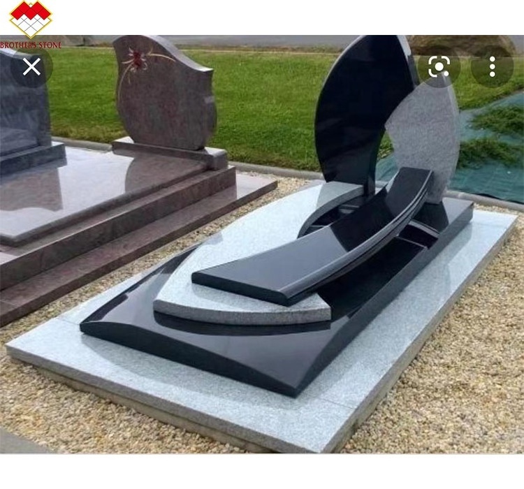 Italy style headstones cover wholesale  granite grave tombstones granite headstone base 3 stacked base