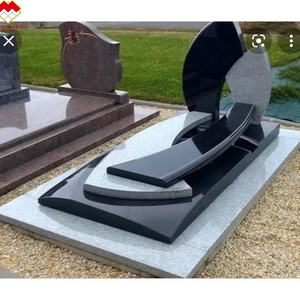 Italy style headstones cover wholesale  granite grave tombstones granite headstone base 3 stacked base