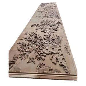 Custom Carved Natural Australia Red Sandstone Landscape Relief Sculpture 3D Art Wall Mural Marble Stone Relief