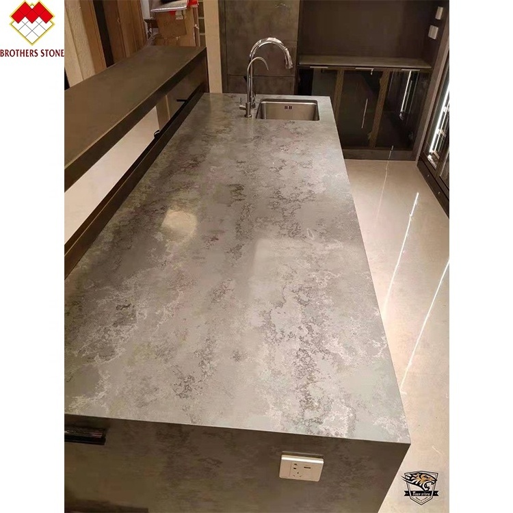 Hot sale  customized Prefab White Granite Countertop Matching Kitchen Cabinets Countertops slab