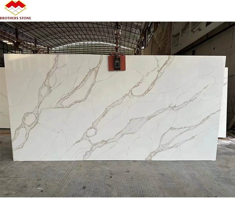 OEM/ODM Quartzo best quality calacatta white quartz stone slab artificial stones quartz countertops for kitchens