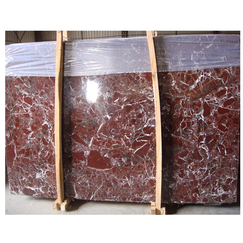 Natural Brown Rose Red Polished MarbleTurkish Red Rosso Levanto red marble with white veins