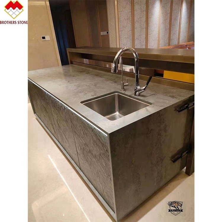 Hot sale  customized Prefab White Granite Countertop Matching Kitchen Cabinets Countertops slab