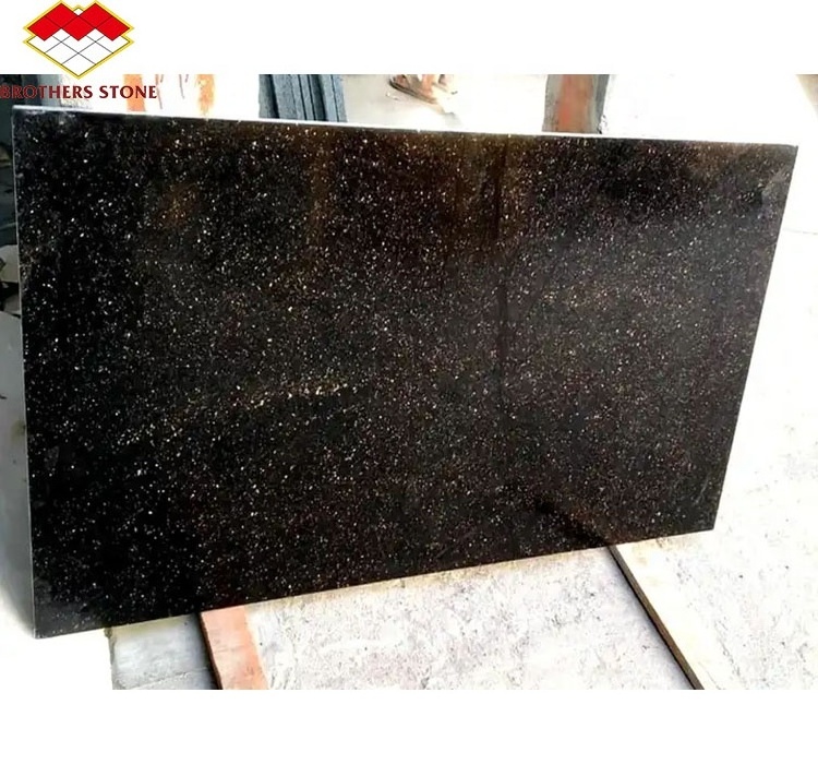 Modern Black-White Checked Granite Flooring Wholesale polished Indian Black Star Galaxy Granite Slabs for countertop