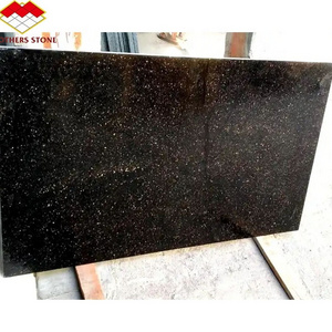 Modern Black-White Checked Granite Flooring Wholesale polished Indian Black Star Galaxy Granite Slabs for countertop