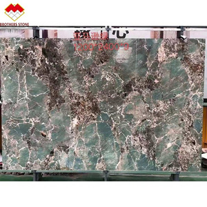 Luxury exotic green Amazonite turquoise granite slab faux stone sintered stone for hotel decoration