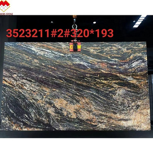 Modern Design Natural Black Granite with Gold Veins Polished Surface Slab for Villa Application Magma Gold Granit Counter top