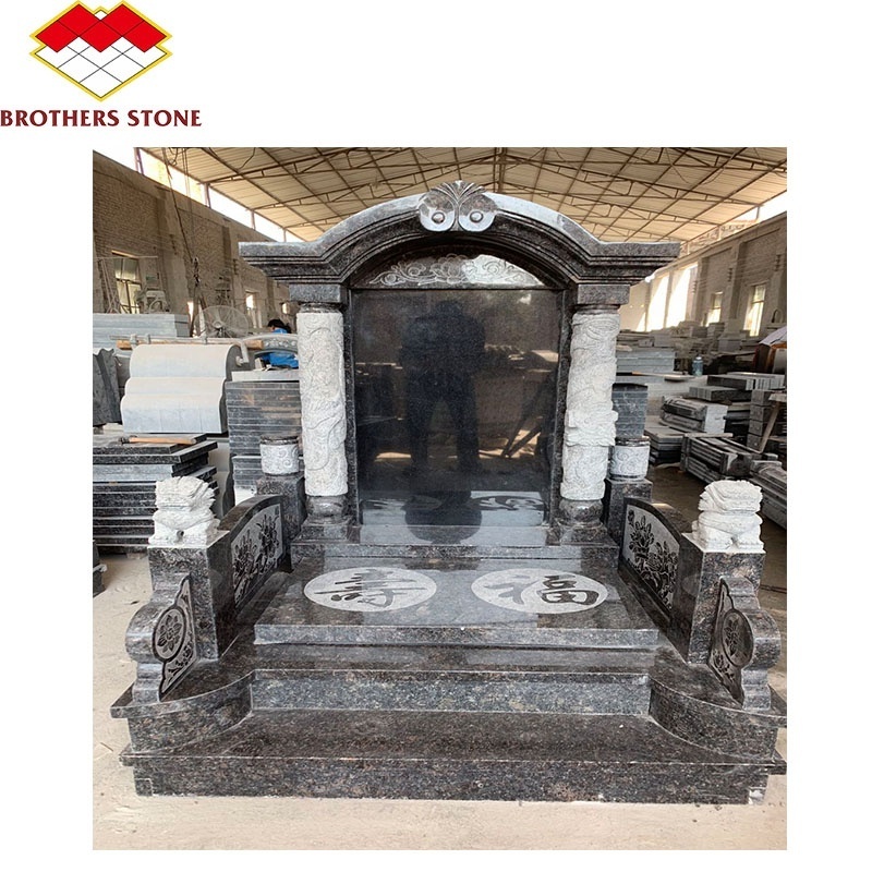 Factory Supply Modern Chinese Style Granite Gravestone Monument Tombstone Custom Memorial Cemetery Garden European Natural Stone