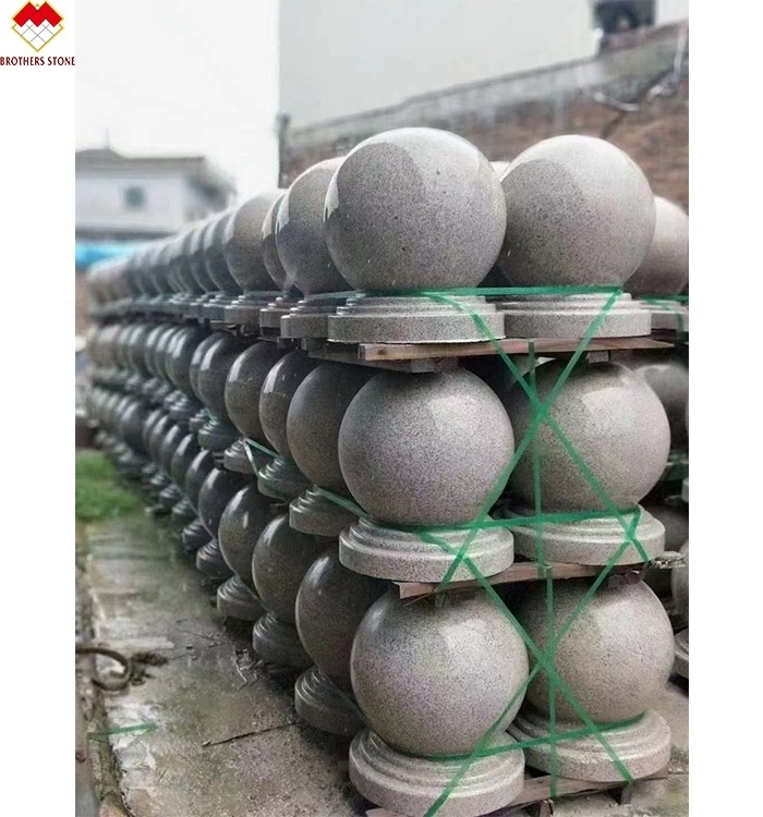 G603 grey granite barricade ball car stop polished surface parking barriers granite stone