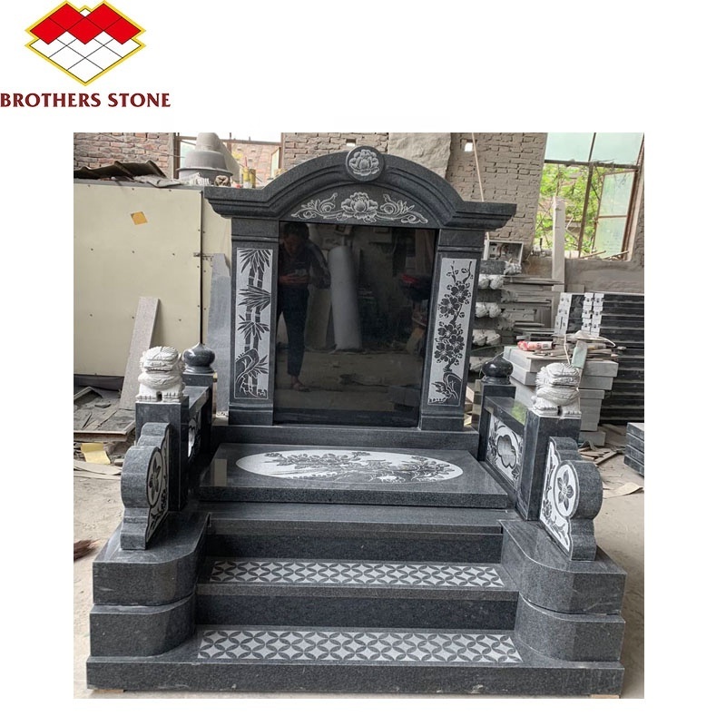 Factory Supply Modern Chinese Style Granite Gravestone Monument Tombstone Custom Memorial Cemetery Garden European Natural Stone