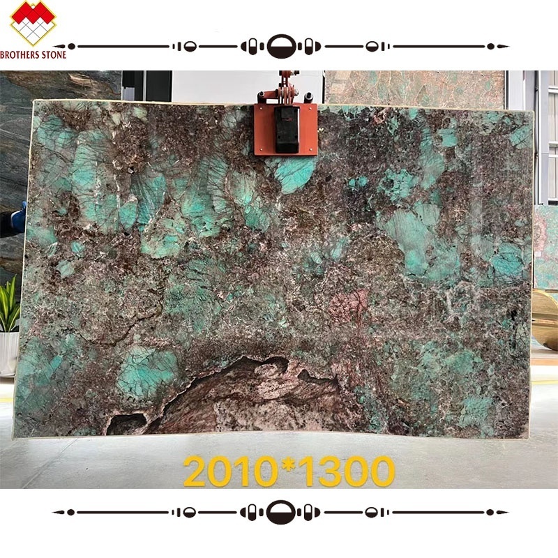 Portomare Quartzite Bright Amazon Green Marble Slabs Multicolor Verde Guatemala Dinner and Coffee Table for Villa