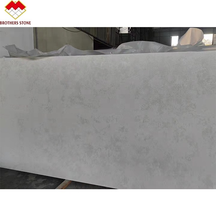 Wholesale Artificial White Quartz Stone Slab Prefabricated Countertop Faux Quartz  for Kitchen Top