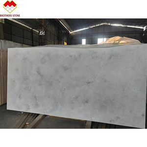 Wholesale Artificial White Quartz Stone Slab Prefabricated Countertop Faux Quartz  for Kitchen Top