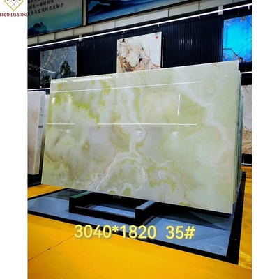 Translucent cheap pakistan green jade onyx slab polish green onyx coffee table and countertop