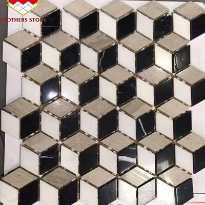 New Design Luxury Gold and Black Stone Marble Mosaic Bathroom Kitchen Backsplash