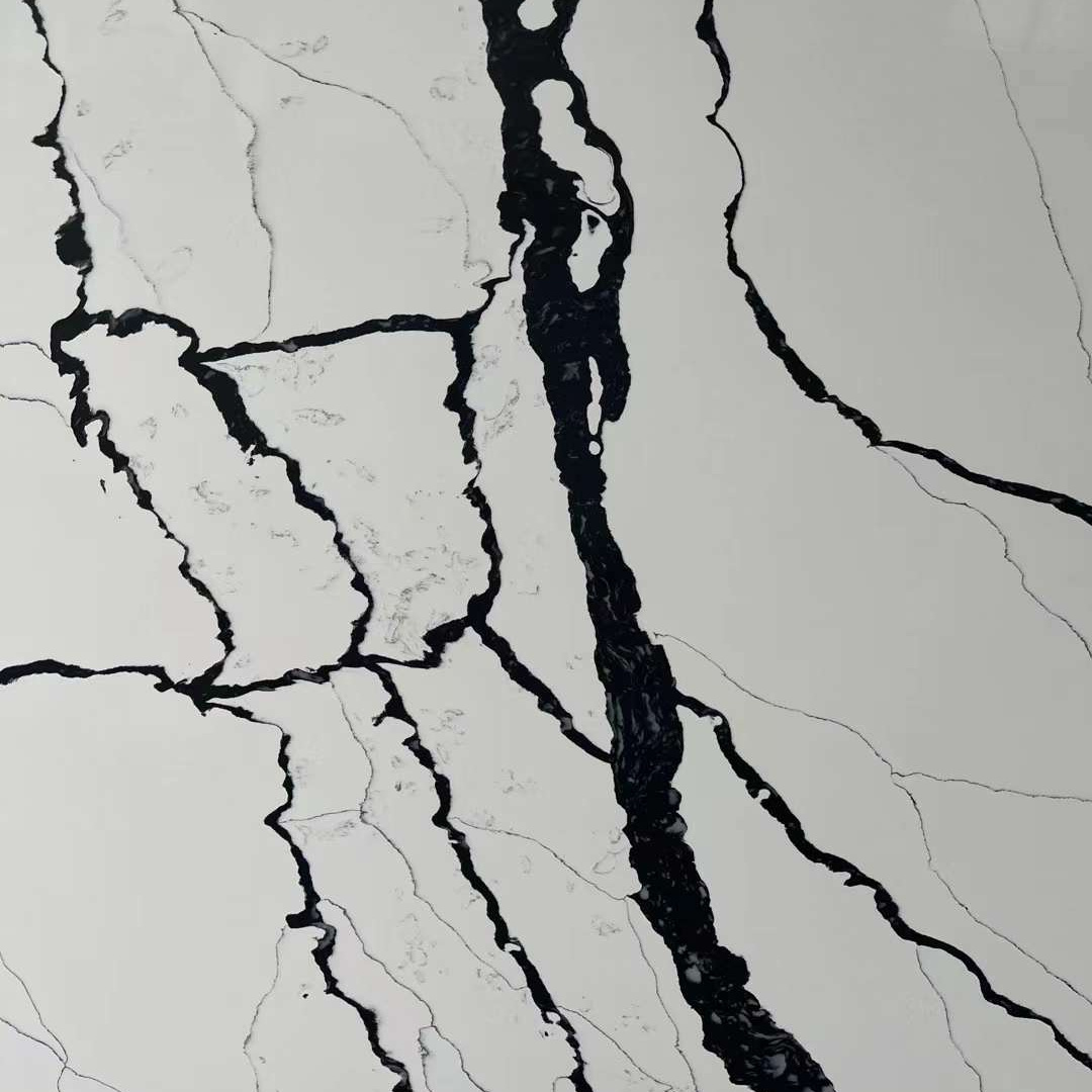 Most Popular Modern White Artificial Engineered Marble Sheet Quartz Faux Stone Slab