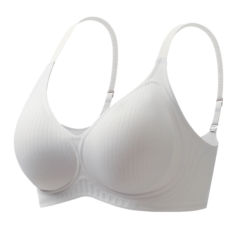 Striped Seamless Soft Support Bra for Women XXL Size with Side Collection and High Elasticity Breathable and Comfortable