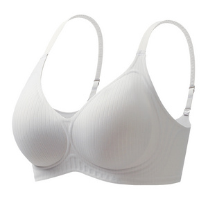 Striped Seamless Soft Support Bra for Women XXL Size with Side Collection and High Elasticity Breathable and Comfortable