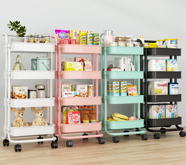 Hot Sale 3 Tier Kitchen Utility Vegetable Cabinets purpose 3 Layer Storage Rolling Organizer trolley rack