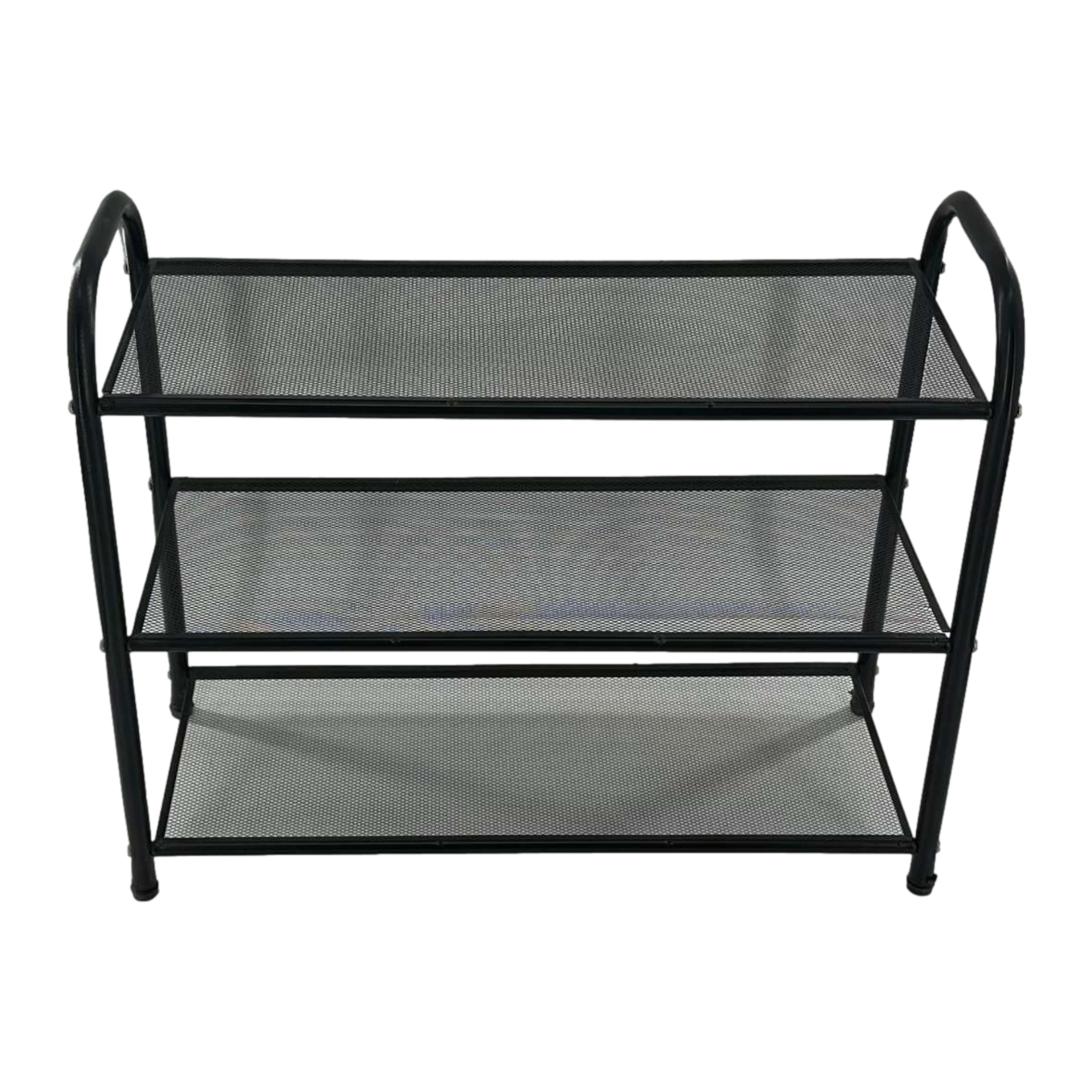 Wholesale three layers easy to install small shoe storage rack simple shoe display rack metallic narrow shoe display rack