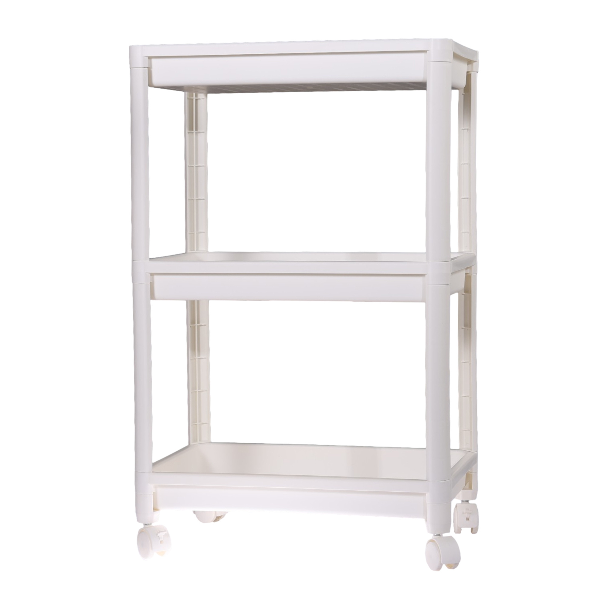 Slim Storage Cart 3 Tier Mobile Shelving Unit Organizer Slide Out Storage Rolling Utility Cart Tower Rack for Kitchen Bathroom