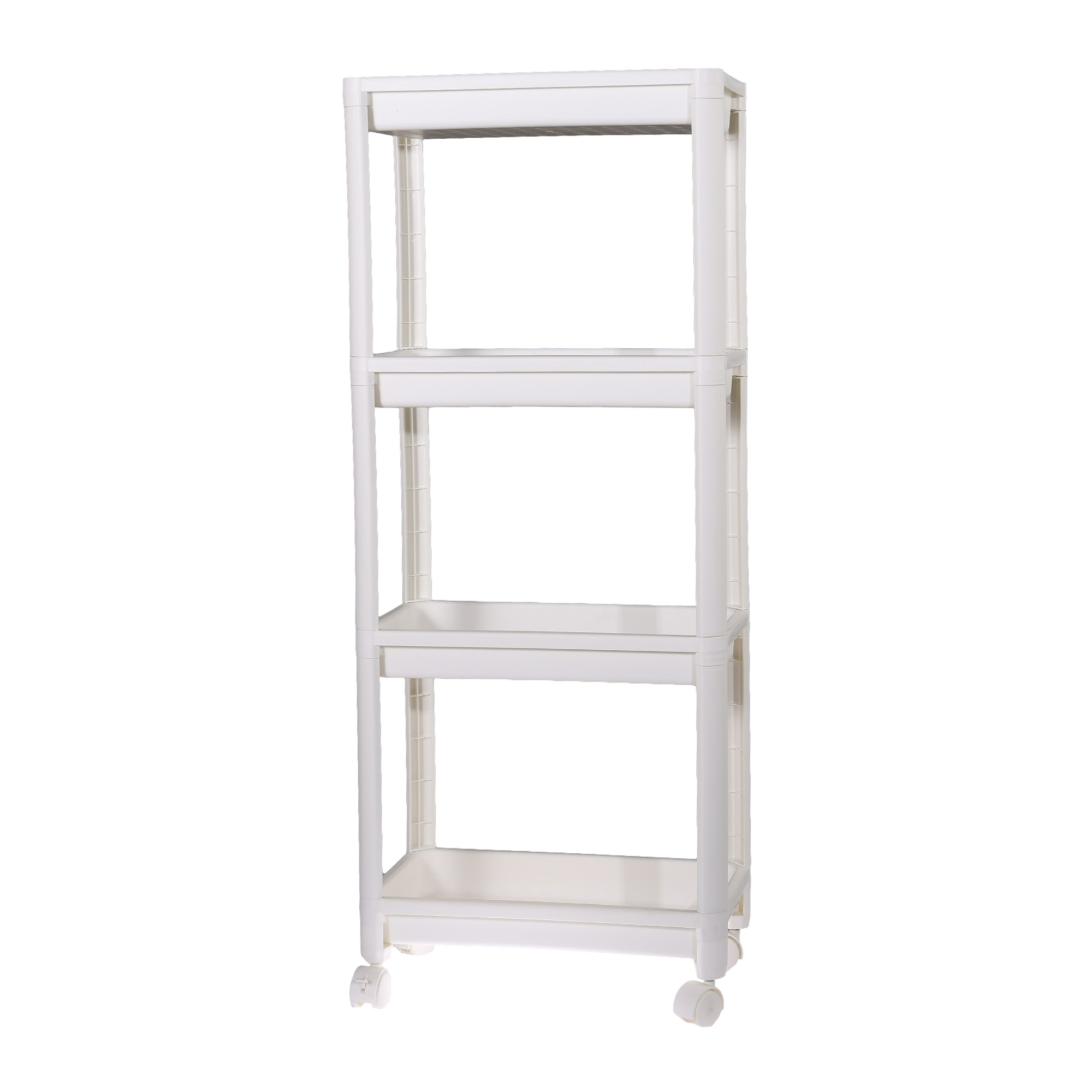 Utility Storage Trolley Bathroom 4 Tier Slim Plastic Storage Carts for Kitchen Living Room Tight Spaces Narrow Gap