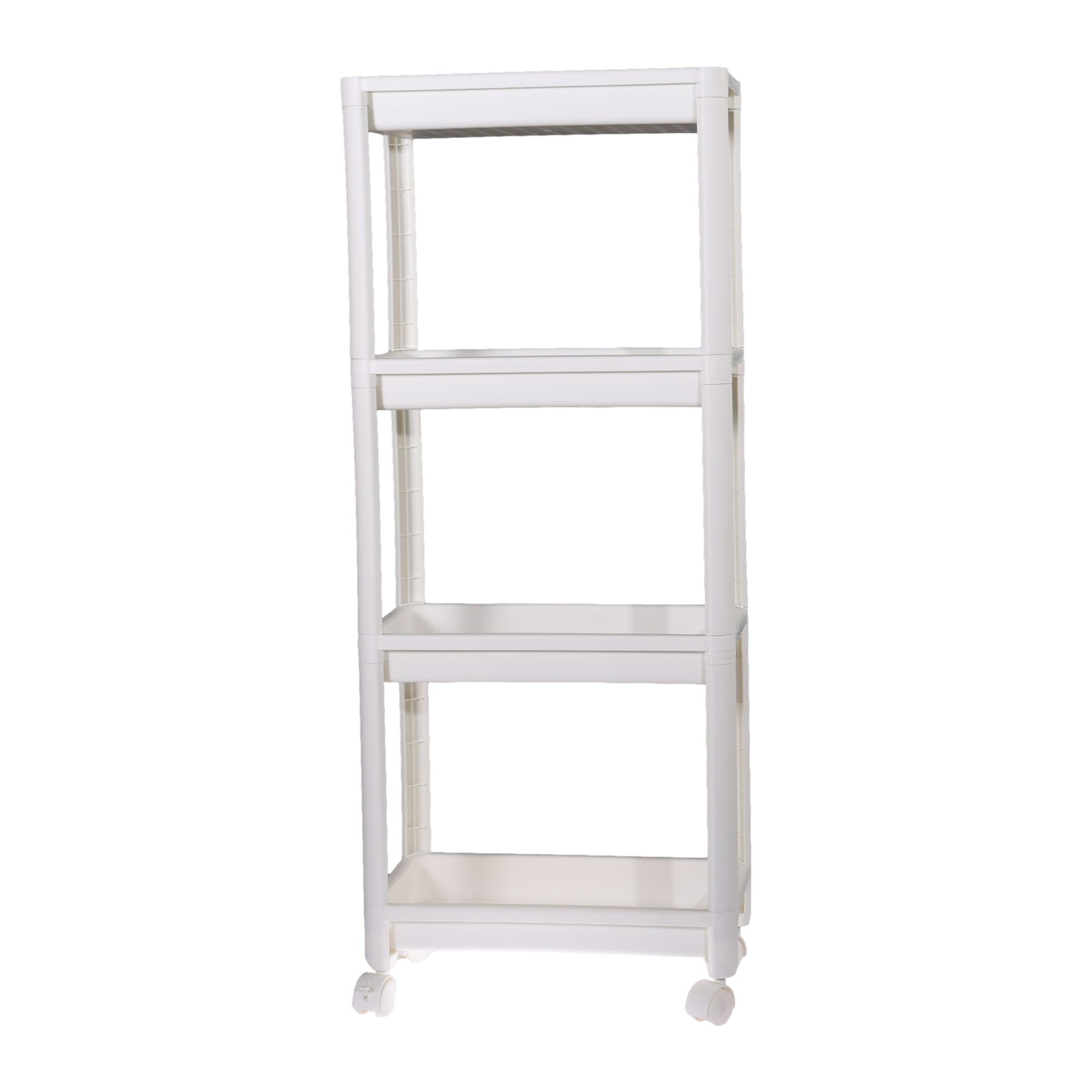 Utility Storage Trolley Bathroom 4 Tier Slim Plastic Storage Carts for Kitchen Living Room Tight Spaces Narrow Gap