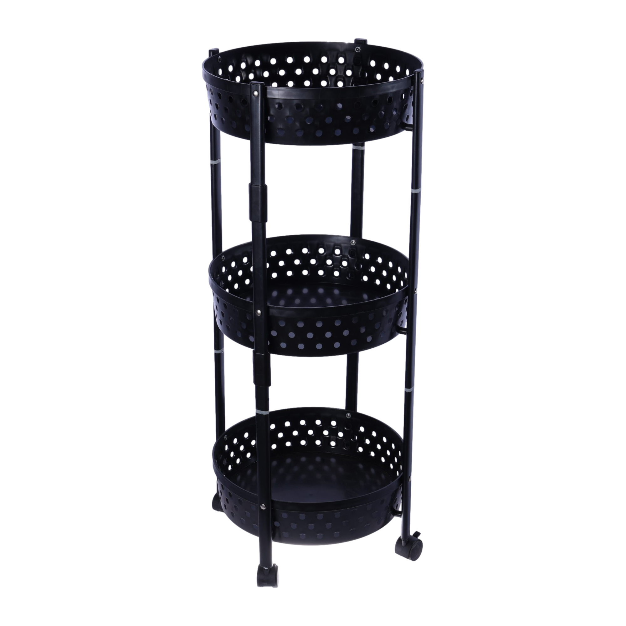 Kitchen Cart Storage 3-tier Slim/super Narrow Shelves With Handle,Width For Narrow Place,Black