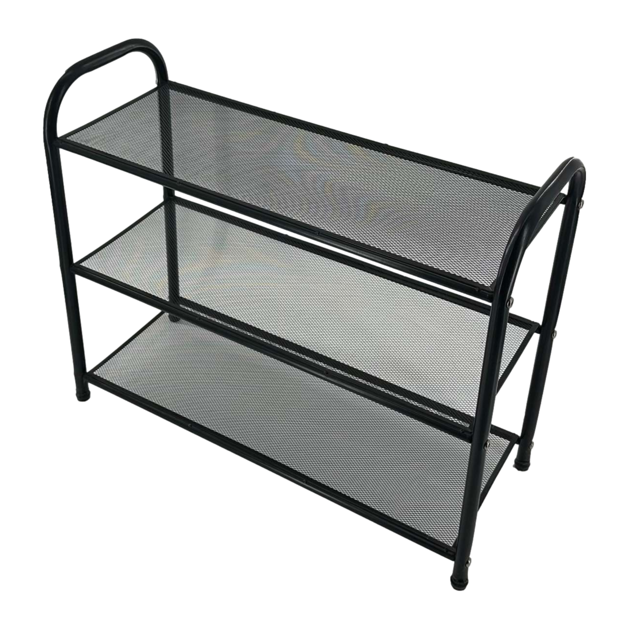 Wholesale three layers easy to install small shoe storage rack simple shoe display rack metallic narrow shoe display rack