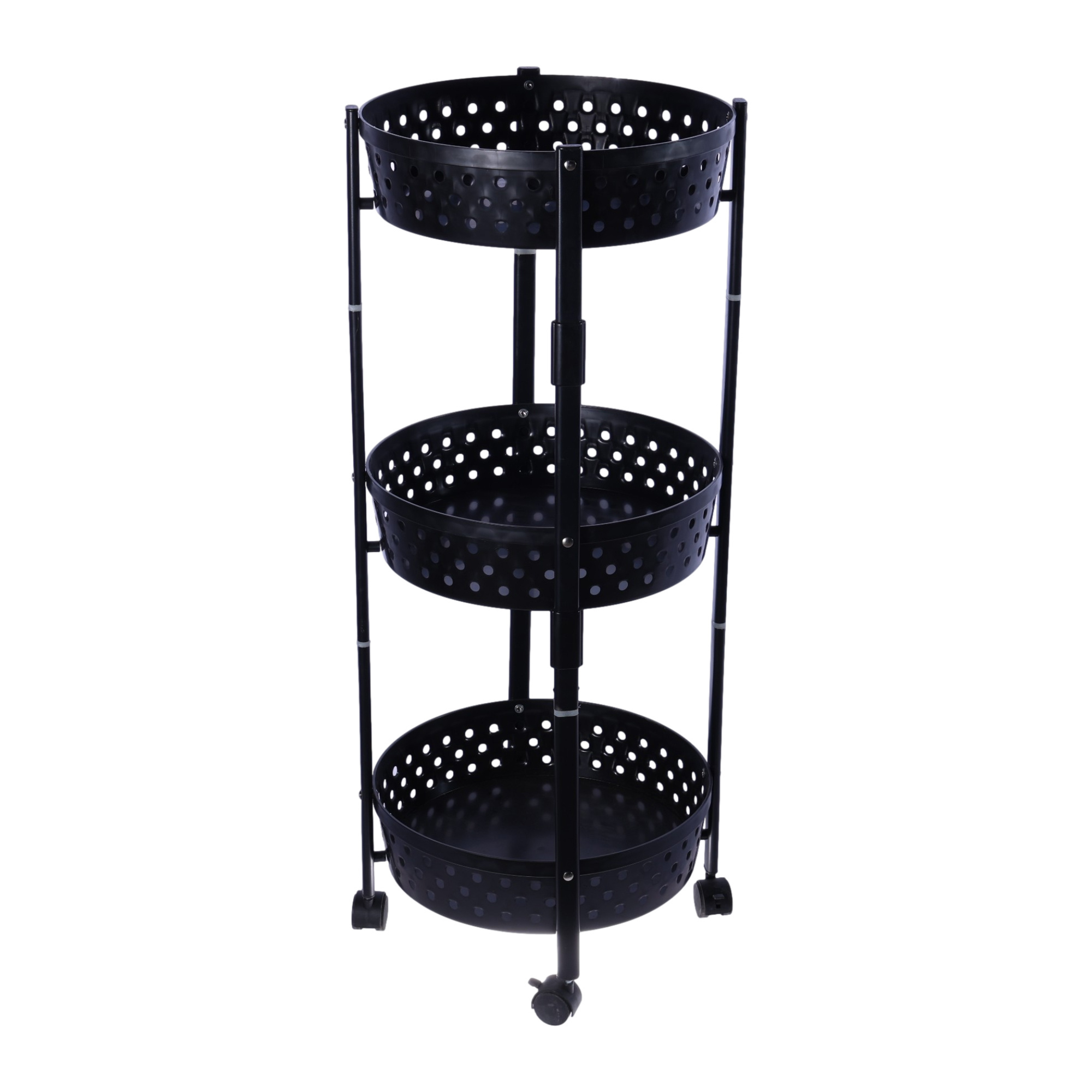 3-tier Slim Sliding Mobile Kitchen Food Cart Island Storage Rack Organizer Serving Cart Shelf Narrow Rolling Trolley Cart Wheel