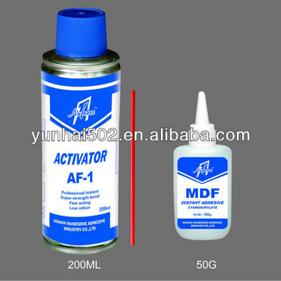 mdf adhesive kit including 1500CPS MDF cyanoacrylate glue and activator