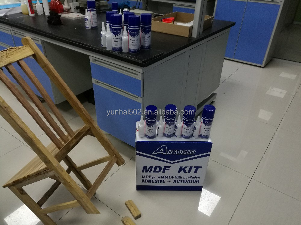 mdf adhesive kit including 1500CPS MDF cyanoacrylate glue and activator