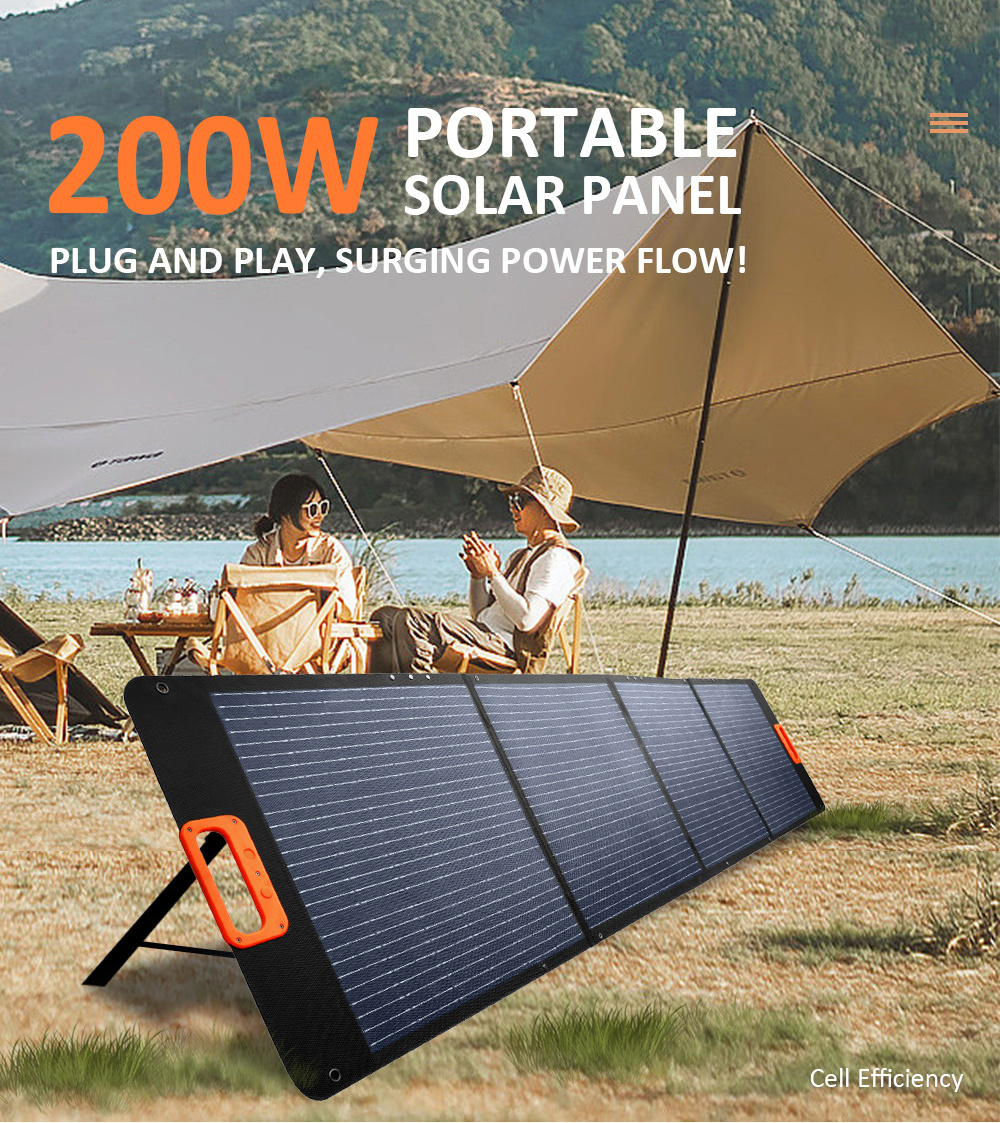 For Outdoor Camping Monocrystalline Silicon 100W 200W 300W 400W Photovoltaic Panels Foldable Solar Panel Charger Kit