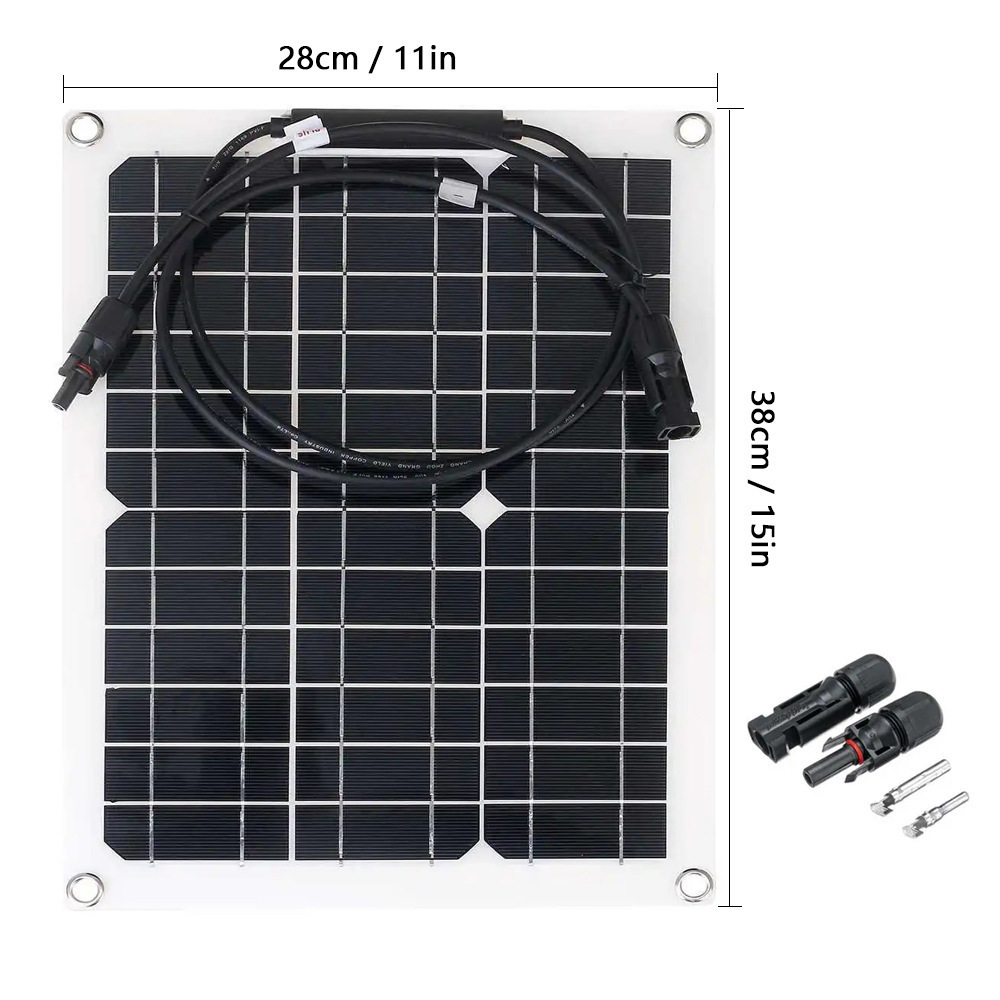 Flexible Solar Panel Charger Kit MC4 Output 18V 15W Car RV Boat Battery Charger Outdoor Camping Travel Mini Solar Charging Panel