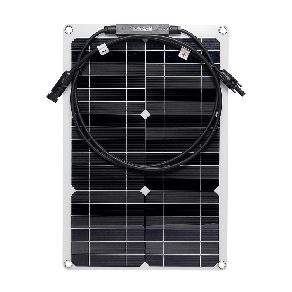 Semi Flexible Solar Energy Panel Charger Kit MC4 Output 20W18V Car RV Boat Outdoor Camping Travel Solar Battery Charger Kit