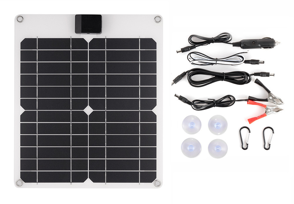 15W Mini Solar Panel Powered Battery Charger Dual Output Car Boat Trailer RV Camping Fishing Phone Portable Solar Panel Kit