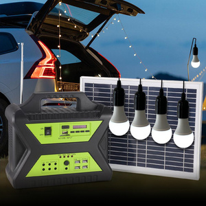 Hot Selling 30W Solar Panel Charger Outdoor Home USB Charging Port 12V DC Stereo Speaker Mini LED Solar Energy Powered Light kit