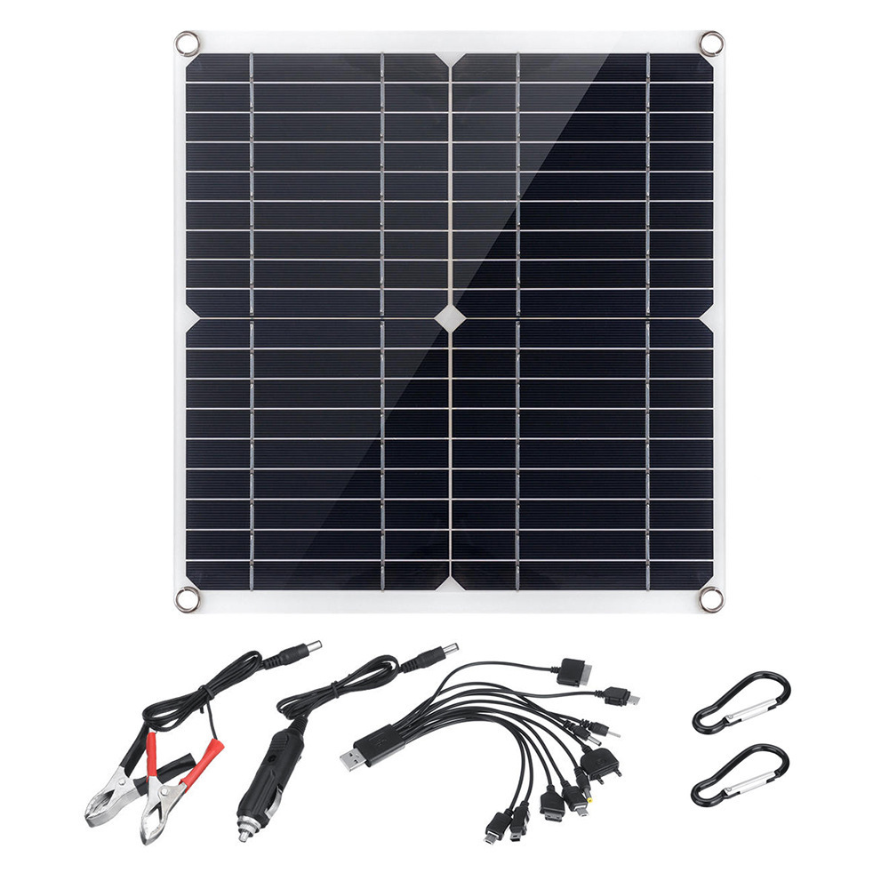 Mini Solar Panel Charger Dual USB18V 20W DC Phone Car RV Boat Battery Charger Outdoor Vehicle Fishing Flexible Solar Panels Kit