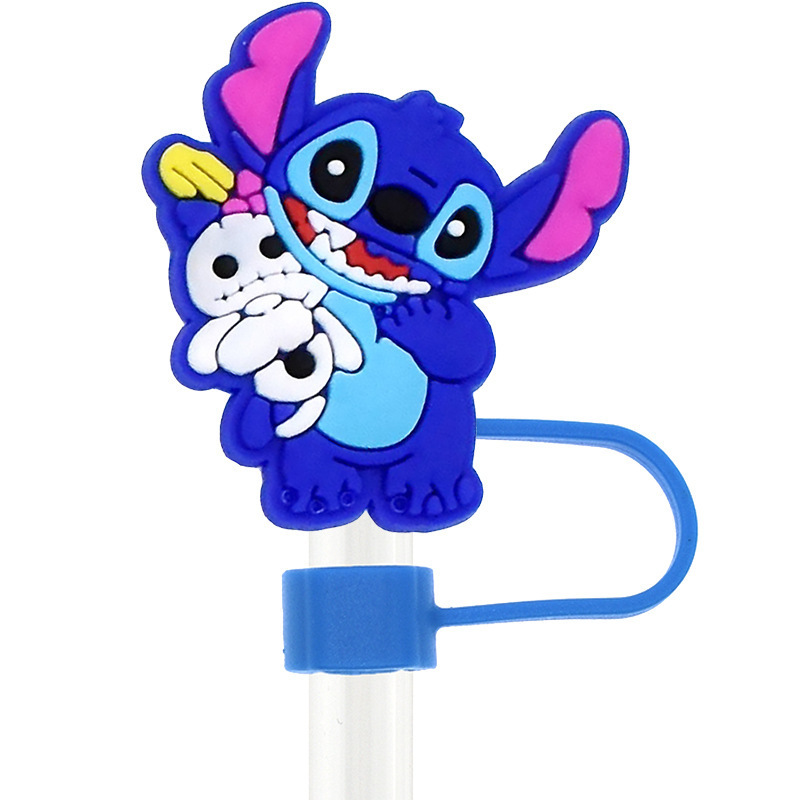 Stitch 8mm 10mm Cartoon Dust-proof Reusable Straw Topper Drinking Straw Covers