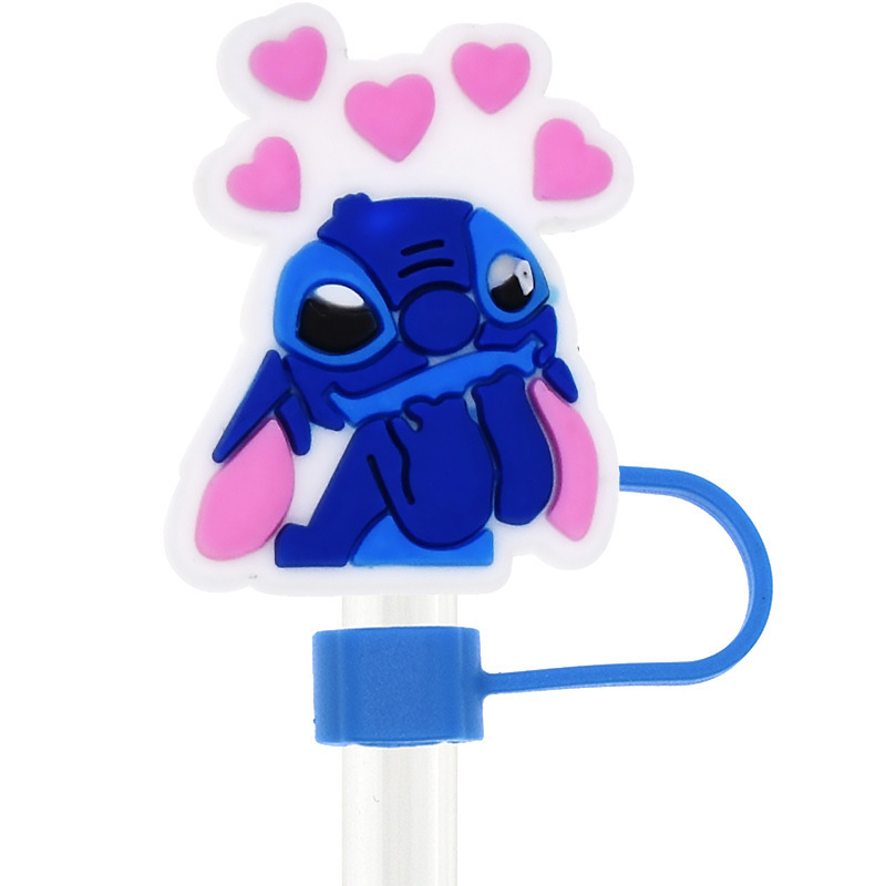 Stitch 8mm 10mm Cartoon Dust-proof Reusable Straw Topper Drinking Straw Covers